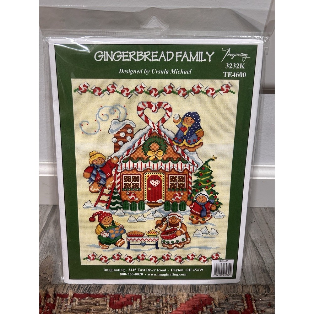 NOS IMAGINATING Cross Stitch KIT Gingerbread Family 3232 CHRISTMAS SEALED URSULA